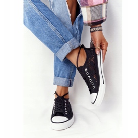 FB2 Ženske crne tenisice Candice od čipke crna 1