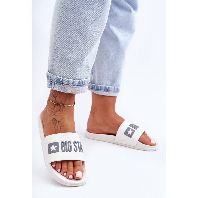 Ženske papuče Big Star FF274A199 Bijele bijela 2