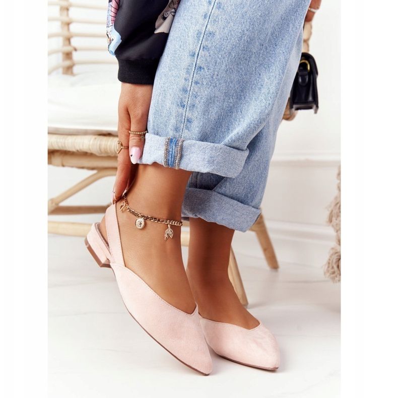 S.Barski Suede balerinke na štiklama S. Barski Pink ružičasta 1