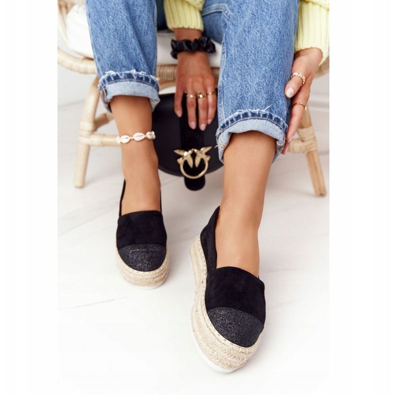 S.Barski Espadrile na platformi od slame S. Bararski Crna 1