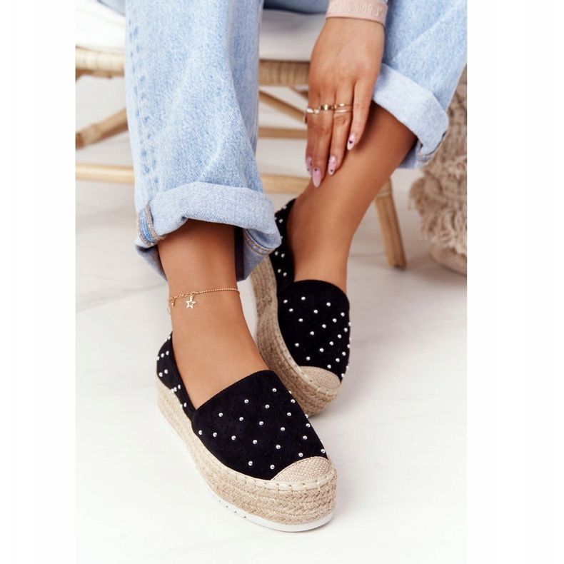 S.Barski Espadrile na platformi od slame S. Bararski Crna 2