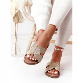 S.Barski Elegantne ženske papuče S. Barski Gold bež zlatna 2