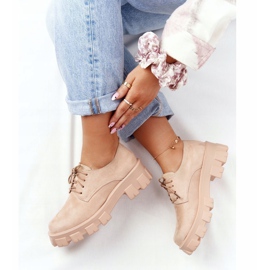 PS1 Ženske cipele od antilopa Oxfords na platformi Nude Imogen bež ružičasta 1