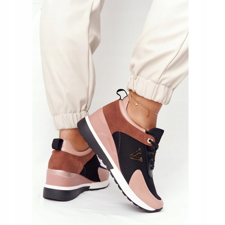 Tenisice na klin Vinceza 10590 Crno-roza crna ružičasta 1