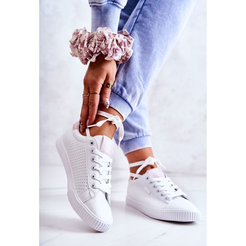 Ženske tenisice Big Star HH274073 Bijele i ružičaste bijela 2