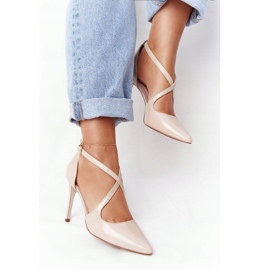 PV3 Elegantna koža Visoke potpetice Visconi 7400 Bež 2