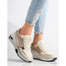 SHELOVET Tenisice sa zlatnim klinom raznobojna zlatna 1