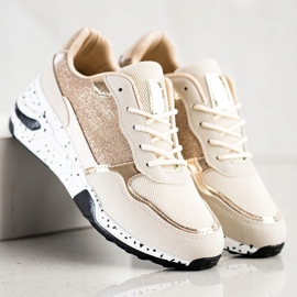 SHELOVET Tenisice sa zlatnim klinom raznobojna zlatna 2