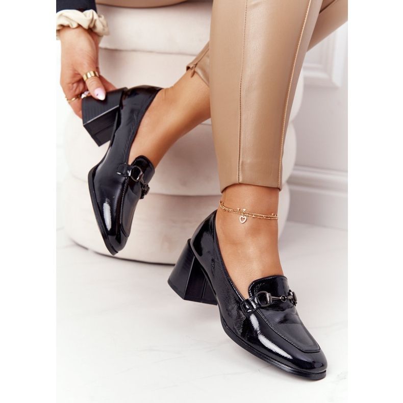 Elegantne pumpe na štiklama S.Barski Premium crne crno 1