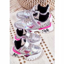 FRROCK Sportske dječje cipele sa čičak srebrom Be Happy siva 4