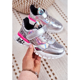 FRROCK Sportske dječje cipele sa čičak srebrom Be Happy siva 5