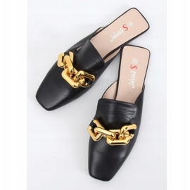 Crne T500P Crne papuče s lancem crno 1