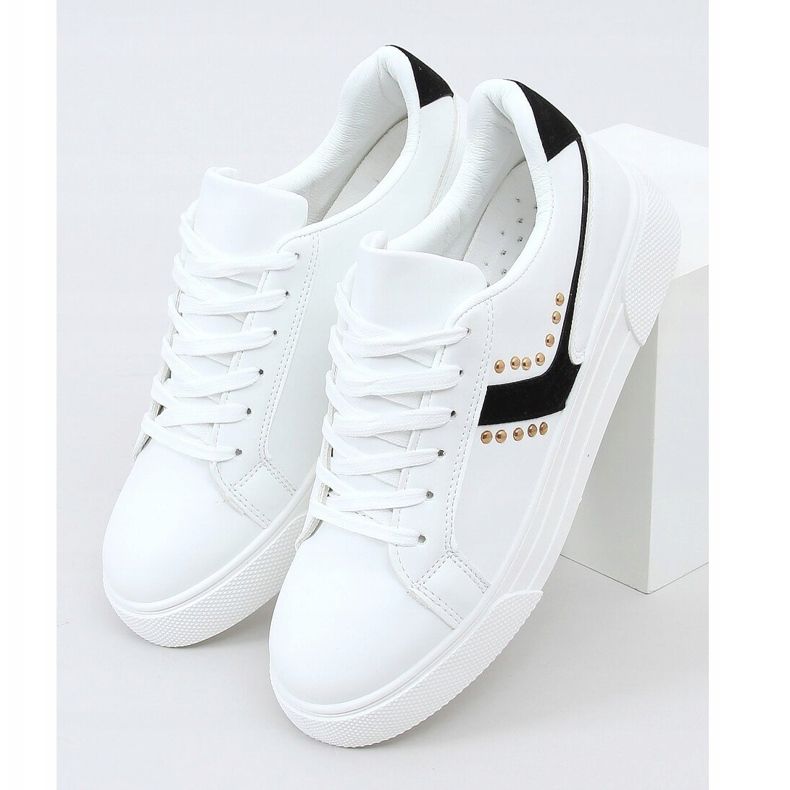 Bijele ženske tenisice 1063 Crne bijela crna 1