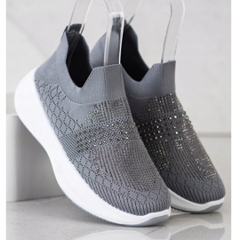 Renda Sive tenisice s kristalima siva 2