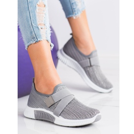 SHELOVET Sportske cipele s kristalima siva 1