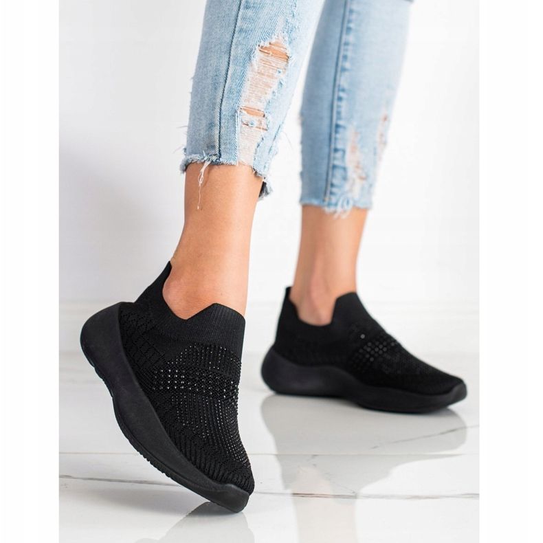 Renda Crne tenisice s kristalima crna 1