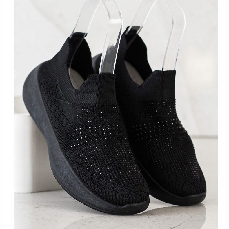 Renda Crne tenisice s kristalima crna 2