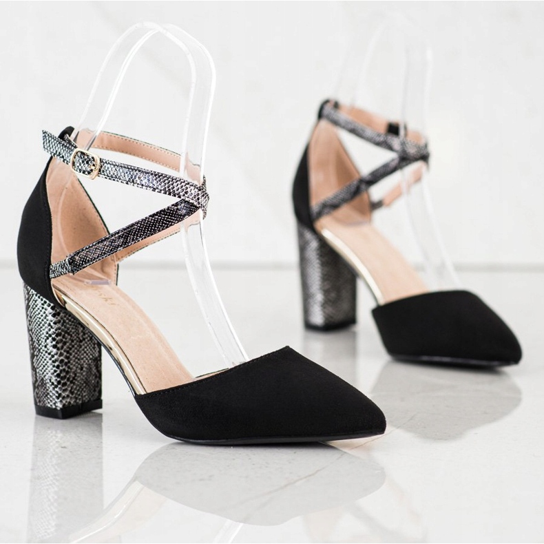 S. BARSKI Elegantne pumpe na stupu crno 1