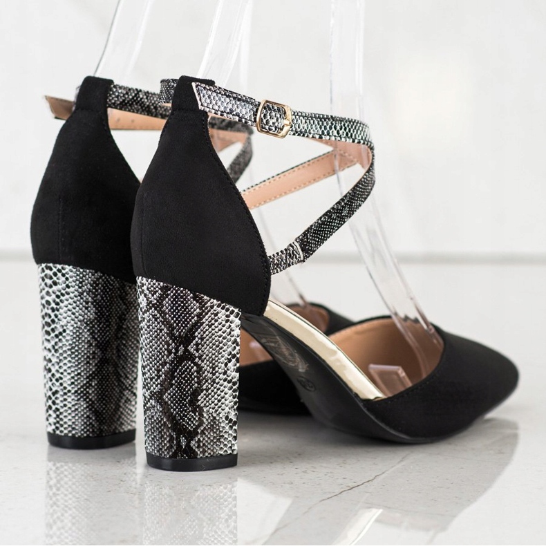 S. BARSKI Elegantne pumpe na stupu crno 2