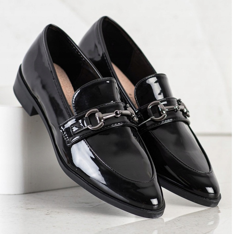 S. BARSKI Elegantne mokasine u špicu crna 1