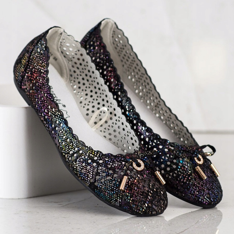 S. BARSKI Elegantne ažurne balerine raznobojna 1