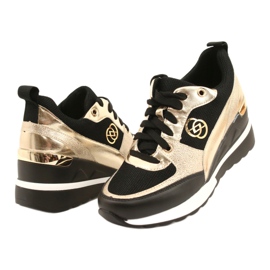 Evento Ženske tenisice na klin 21PB35-4001 Roxet od crnog zlata zlatna 3