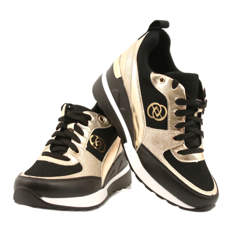 Evento Ženske tenisice na klin 21PB35-4001 Roxet od crnog zlata zlatna 4