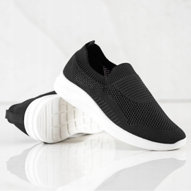 Ideal Shoes Crni sportski sliponi crna 1