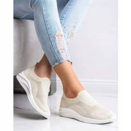 Ideal Shoes Sportski slipon bež boje smeđa 2