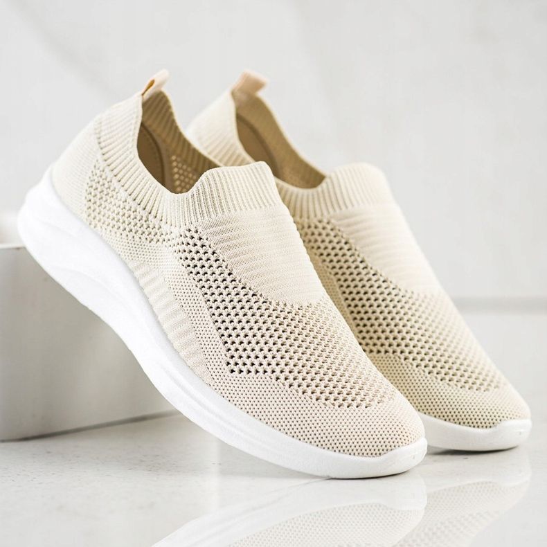 Ideal Shoes Sportski slipon bež boje smeđa 1