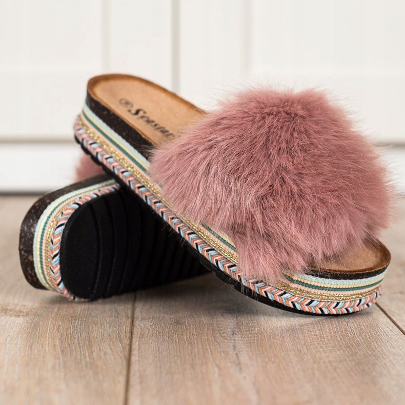 Seastar Modne papuče na dekorativnoj platformi ružičasta 1