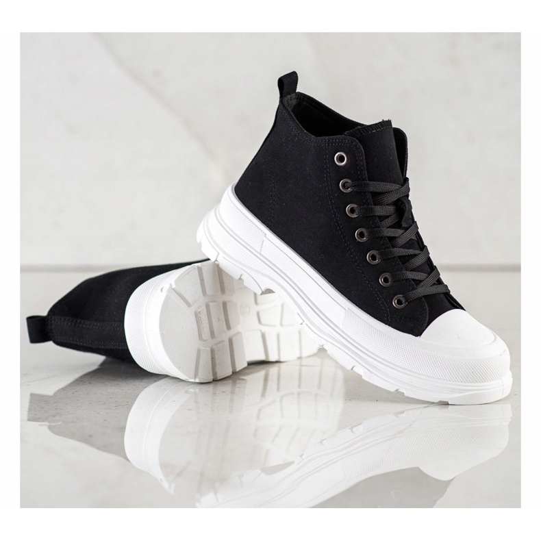 SHELOVET Visoke tenisice na platformi crno 2