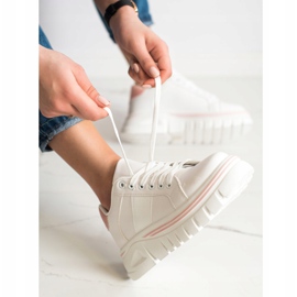 SHELOVET Bijele tenisice na platformi bijela 2
