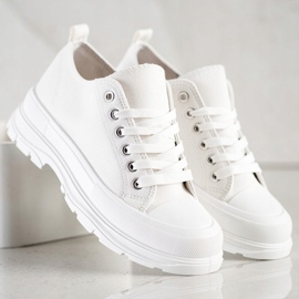 SHELOVET Bijele tenisice na platformi bijela 1