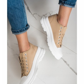 SHELOVET Bež tenisice na platformi 1