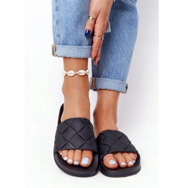 PS1 Ženske crne gumene papuče Let's Swim crno 1