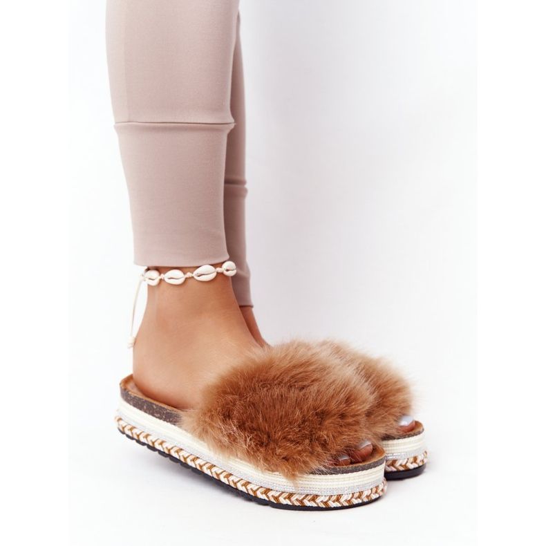 PS1 Camel Adventure Platform Papuče s krznom smeđa višebojan 2