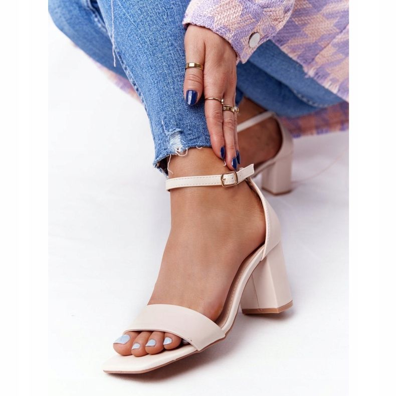 PS1 Sandale na štikle Beżowe Rođene na ovaj način bež 2