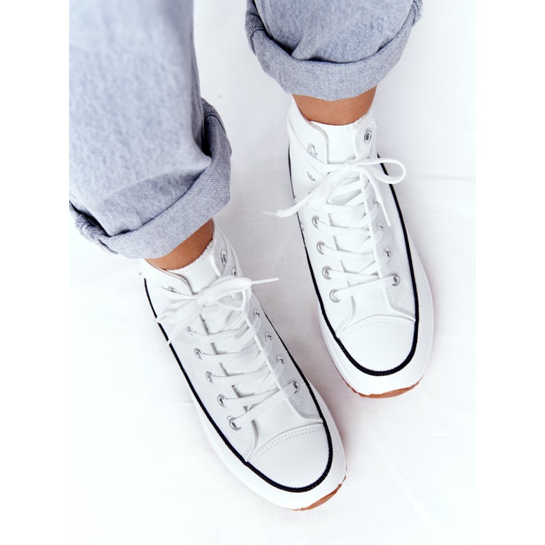 PS1 Kožne tenisice na bijeloj platformi Coachella bijela 2