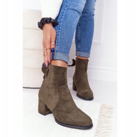 PJ1 Ženske tople čizme na petu Kayla zelena 1