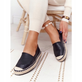 Kožne espadrile na pletenom potplatu Big Star HH274505 Crna crno 2