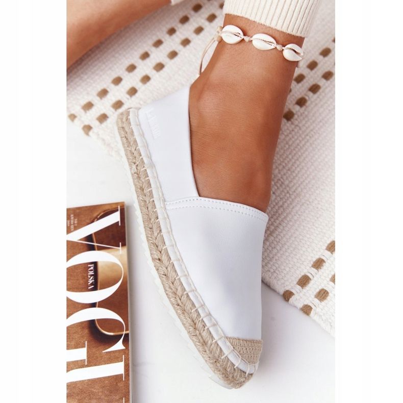 Kožne espadrile na pletenom potplatu Big Star HH274506 Bijela 2