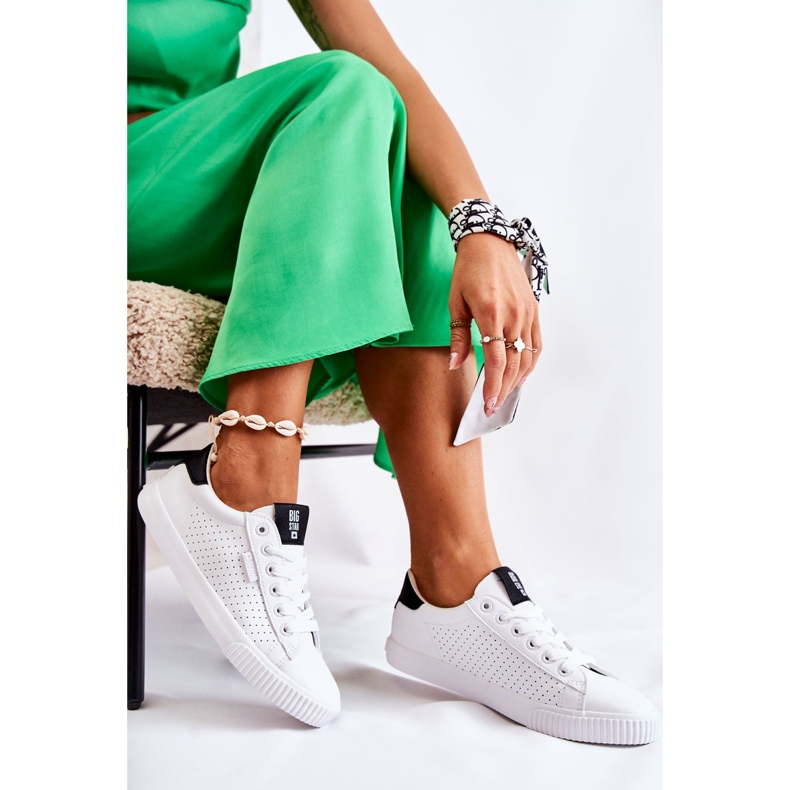 Ženske kožne tenisice Big Star HH274071 bijele i crne bijela 2