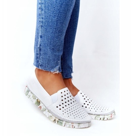 Ažurne kožne cipele Maciejka Bijela 03512B-11 raznobojna 2