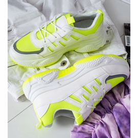 SHELOVET Udobne tenisice s mrežom bijela žuta boja 1