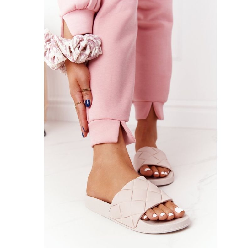 PS1 Ženske bež gumene papuče Let's Swim smeđa 1