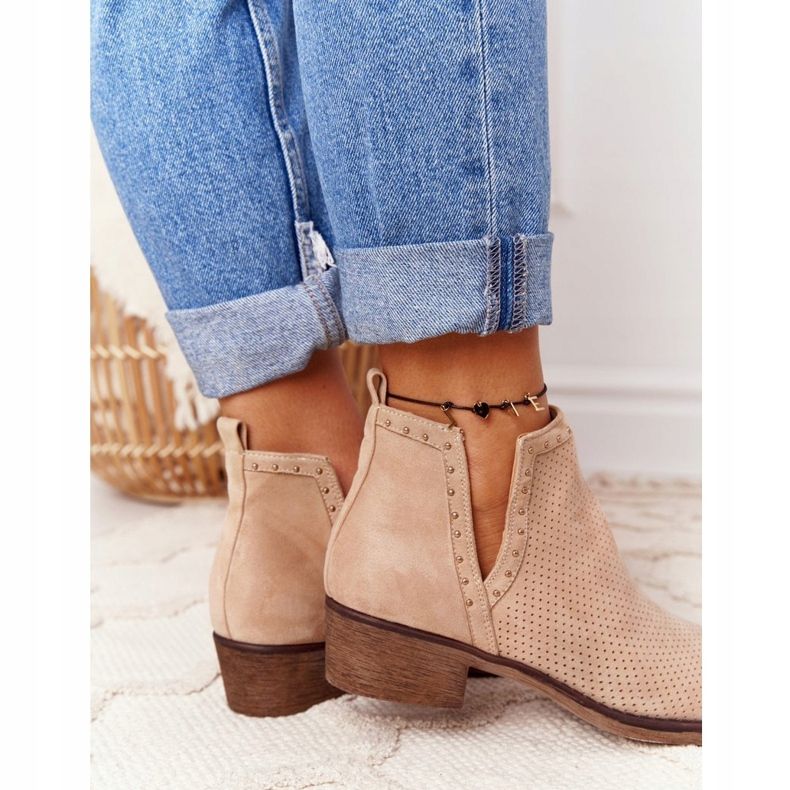 PS1 Ažurne čizme s izrezima Beige Clever smeđa 1