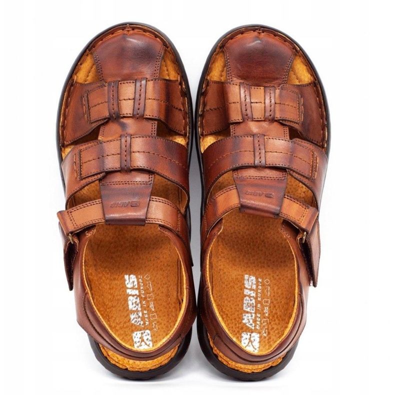 ABIS Muške kožne sandale 4557 smeđe smeđa 4