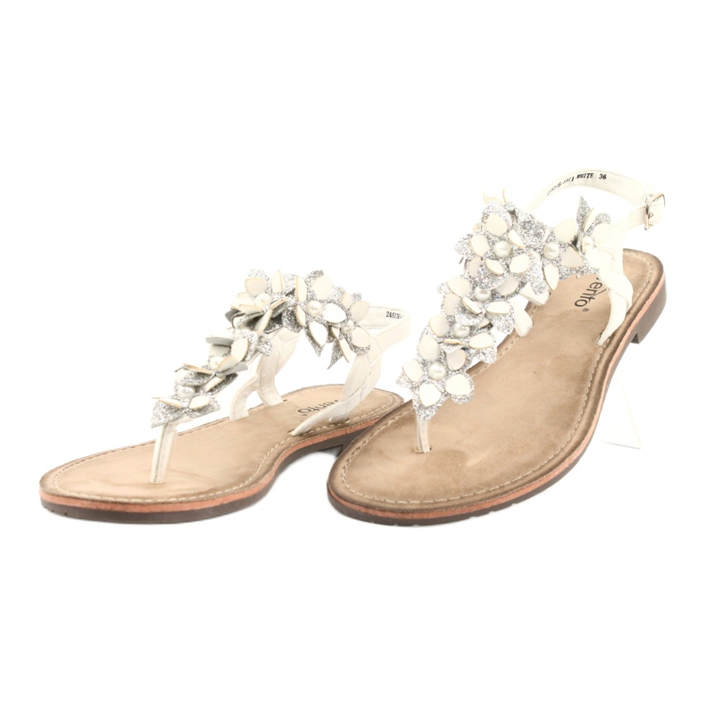 Evento Ženske sandale s biserom 20SD35-1811 bijela srebro 1