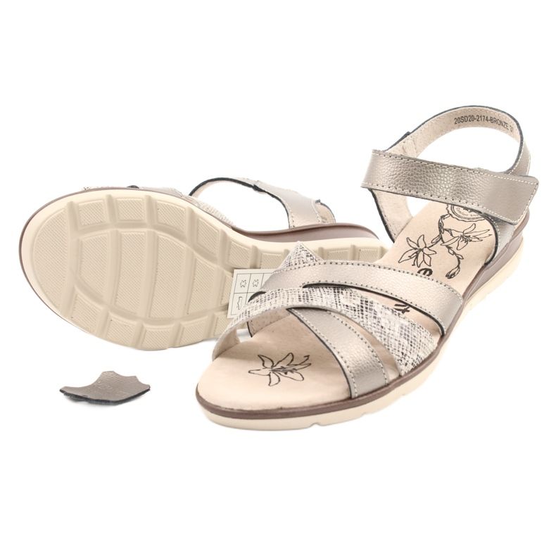 Evento Udobne kožne sandale 20SD20-2174 Bronca bež smeđa višebojan 2